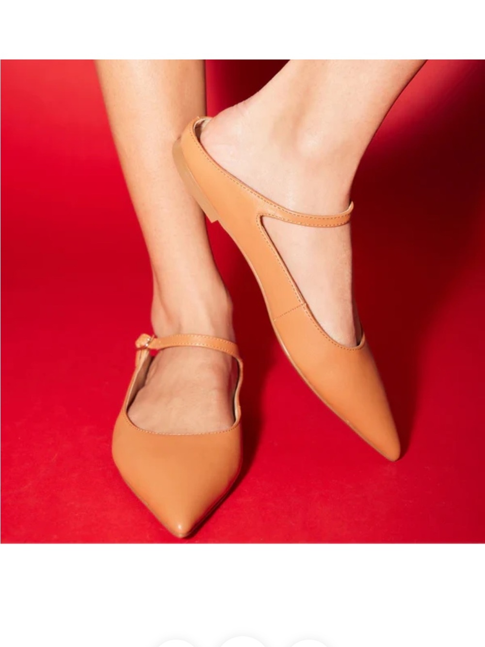 New Yosi Samra Vida Mule Pointed Mary Jane Flats in Whiskey tan 8